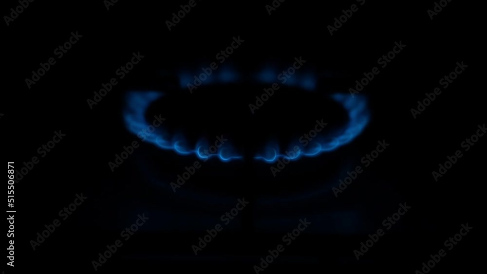 Gas cooker with burning flames of blue propane gas. Gas cooker with burning flames of blue propane gas.