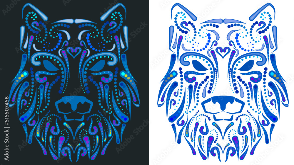 wolf mexican huichol talavera art illustration pack collection in vector format
