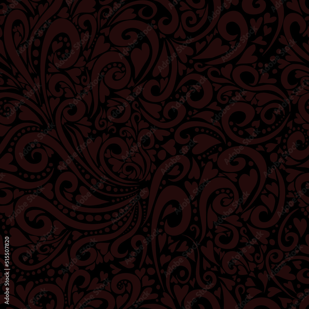 Dark brown pattern with swirls. Vector illustration Dark brown pattern with swirls. Vector illustration