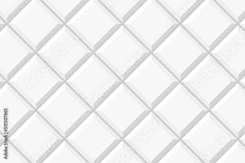 White square tile diagonal seamless pattern. Bathroom or toilet ceramic wall texture. Kitchen backsplash surface. Interior or exterior mosaic layout. Vector flat illustration