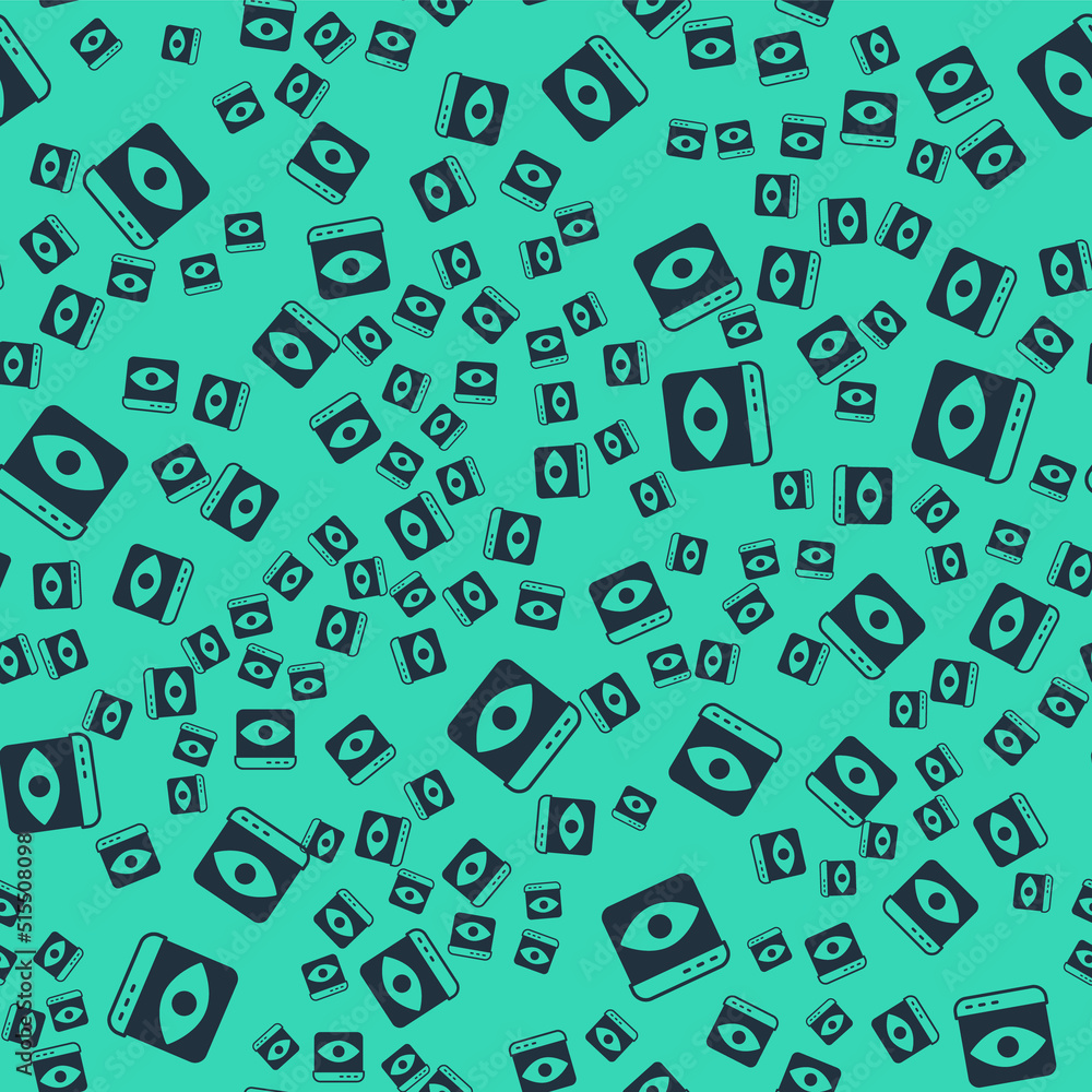 Black Personal information collection icon isolated seamless pattern on green background. Collection of personal data. Vector Black Personal information collection icon isolated seamless pattern on green background. Collection of personal data. Vector