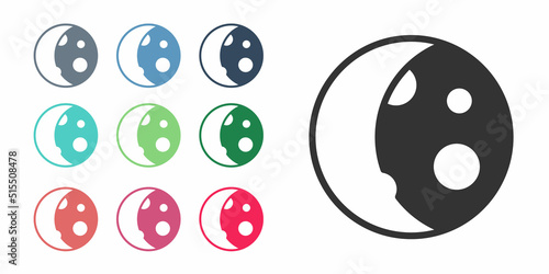 Black Moon phases icon isolated on white background. Set icons colorful. Vector