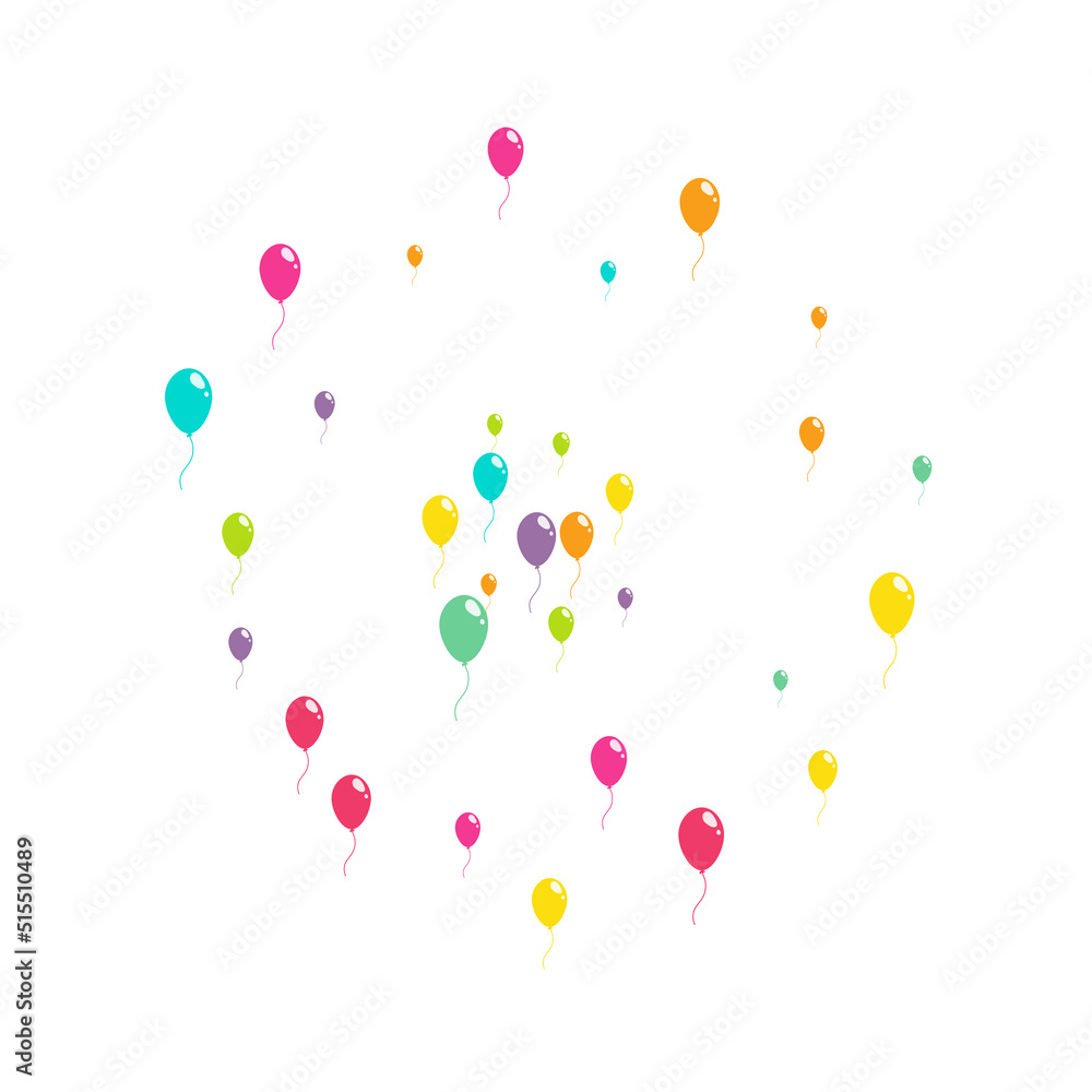Pink and Blue Birthday Ballon Vector  White