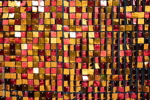 Panel with bright squares in red and orange colors