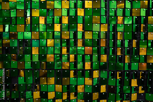 Panel with bright squares in yellow and green colors
