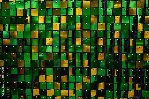 Panel with bright squares in yellow and green colors