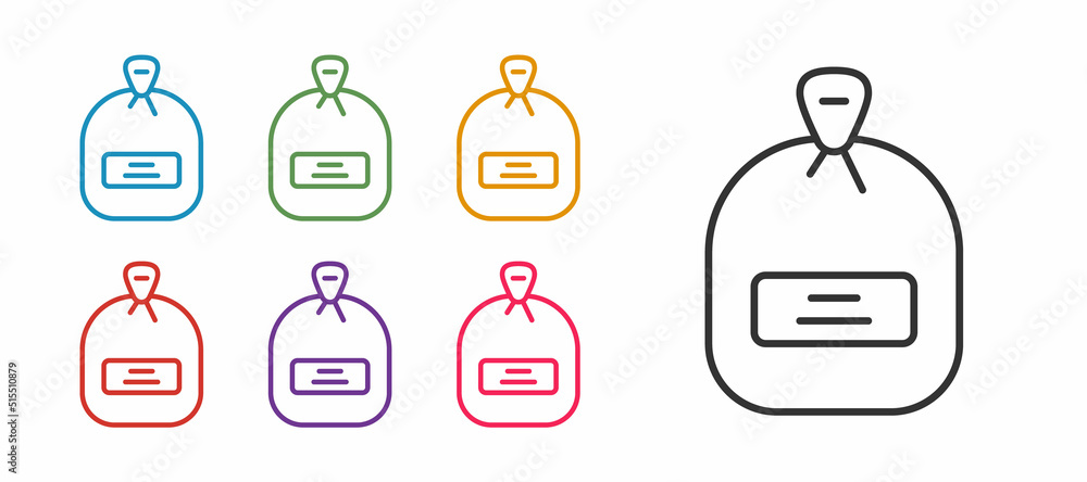 Set line Pack full of seeds of a specific plant icon isolated on white background. Set icons colorful. Vector Set line Pack full of seeds of a specific plant icon isolated on white background. Set icons colorful. Vector