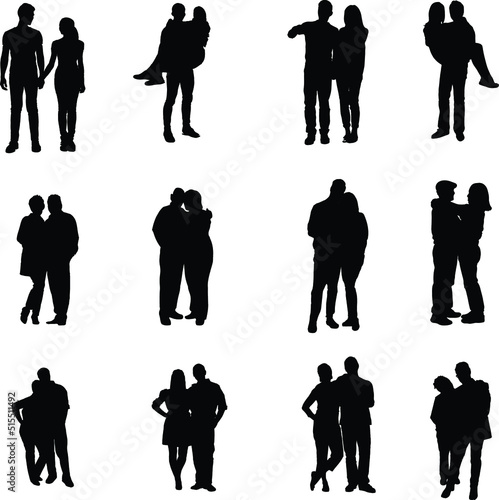 The set of the Couple love silhouette collection