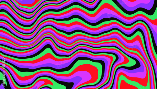 Ebru marbling 1960s-style background. Psychedelic trippy vector illustration.