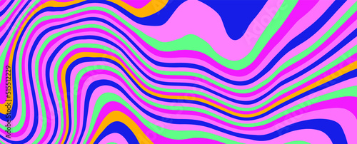 Hippie 1960s-style wallpaper design in a psychedelic trippy mood and bright acidic colors.