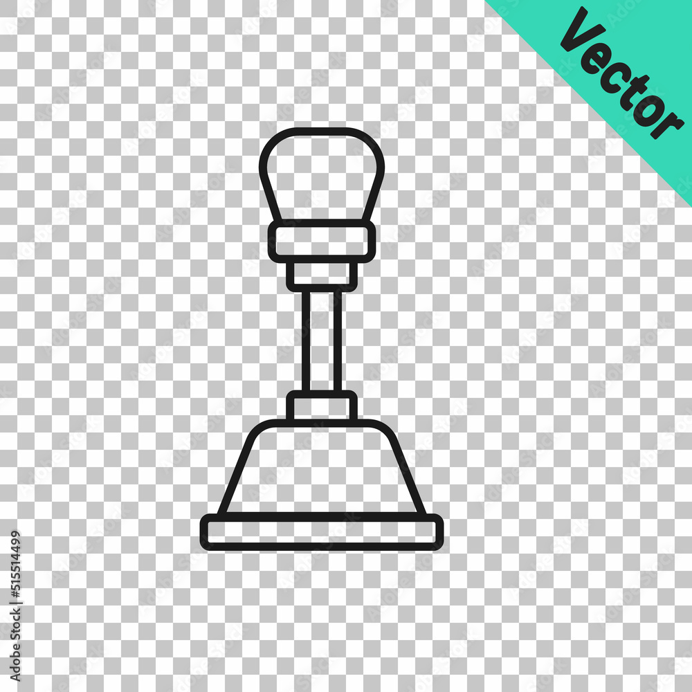 Black line Gear shifter icon isolated on transparent background. Manual transmission icon. Vector Black line Gear shifter icon isolated on transparent background. Manual transmission icon. Vector
