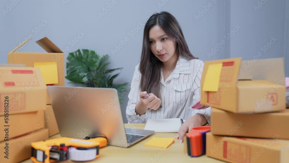 Business concept of 4k Resolution. Employees are using computers to check customer orders. Business concept of 4k Resolution. Employees are using computers to check customer orders.