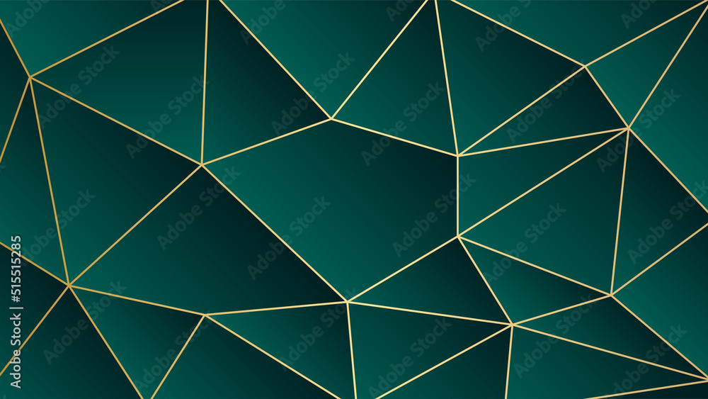 Modern green and gold abstract background. Abstract geometric shape