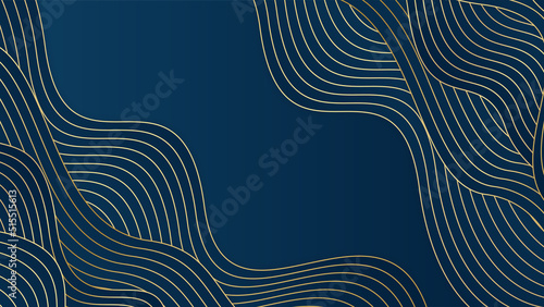 Modern navy and gold abstract background. Abstract geometric shape white gold background with light and shadow 3D layered for presentation design.