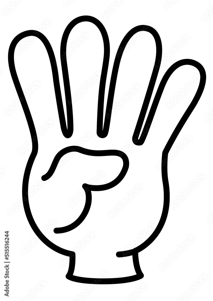 Obraz premium 手のイラスト 指のイラスト 4本指