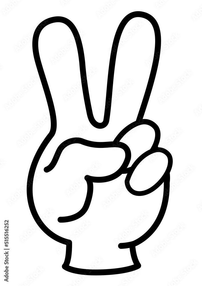 Obraz premium 手のイラスト 指のイラスト 2本指