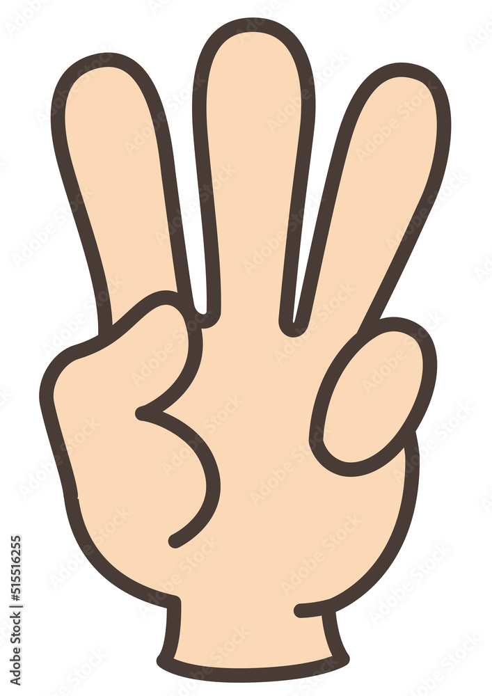 Obraz premium 手のイラスト 指のイラスト 3本指