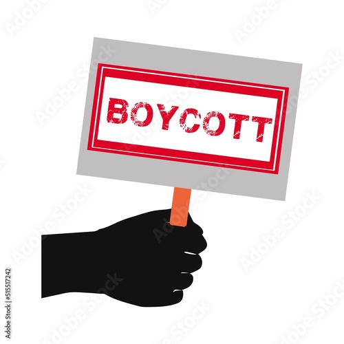 Boycott vector image sign in hand vector design illustration. Protest, conflict.