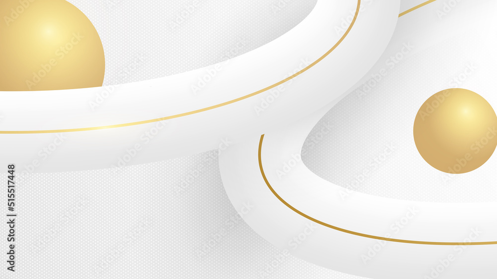 Modern white and gold abstract background. Abstract geometric shape ...