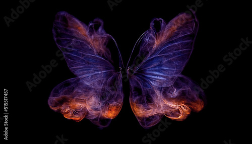 Photography Butterfly wings on a black plain background
