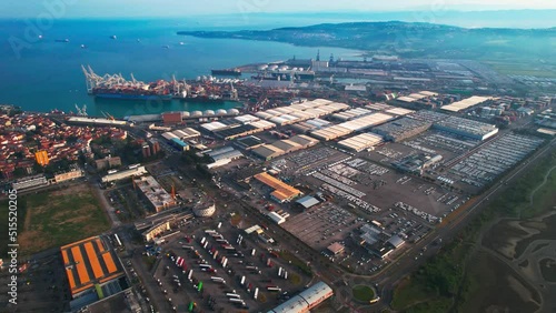 Aerial View Industrial Port And Skocjanski Bay In Koper, Slovenia. photo