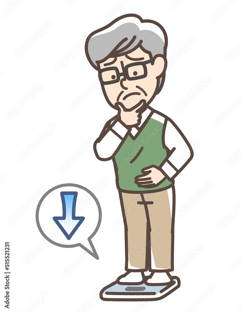 Obraz premium 体重の減少を気にしている男性