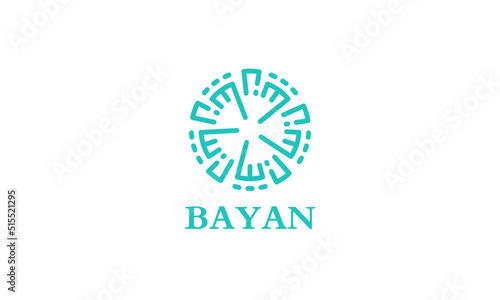 illustration vector graphic design, emblem badge style bayan calligraphic logo photo