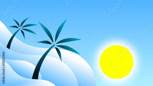 The view above the clouds with flat style