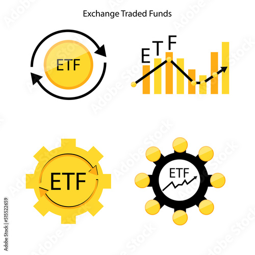 Etf chart. Financial investment trade. Financial concept. Stock trading concept. Vector illustration. stock image. 
