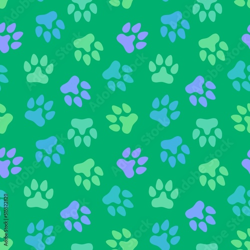 Animal seamless cat dog footprints pattern for wrapping paper and kids and clothes print and fabrics and hobbies