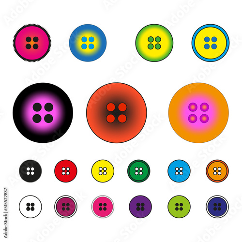 colorful buttons for clothes. Art collection. Vector illustration. stock image.