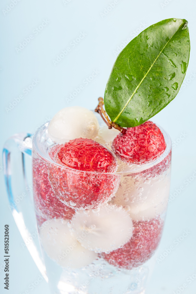 Fresh lychee juice fizzy cold drink Fresh lychee juice fizzy cold drink