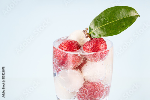 Fresh lychee juice fizzy cold drink