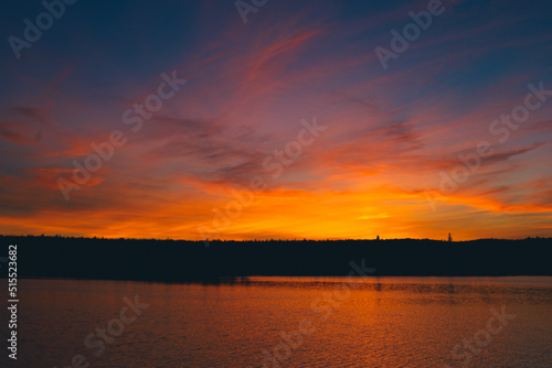 sunset over the lake