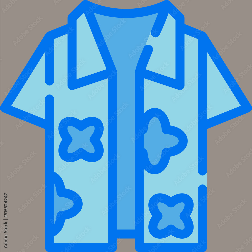 Icon, logo, vector illustration of a shirt isolated on gray background. beach shirt. patterned shirt. suitable for hawaii, fashion, vacation, beach and clothing. Icon, logo, vector illustration of a shirt isolated on gray background. beach shirt. patterned shirt. suitable for hawaii, fashion, vacation, beach and clothing.