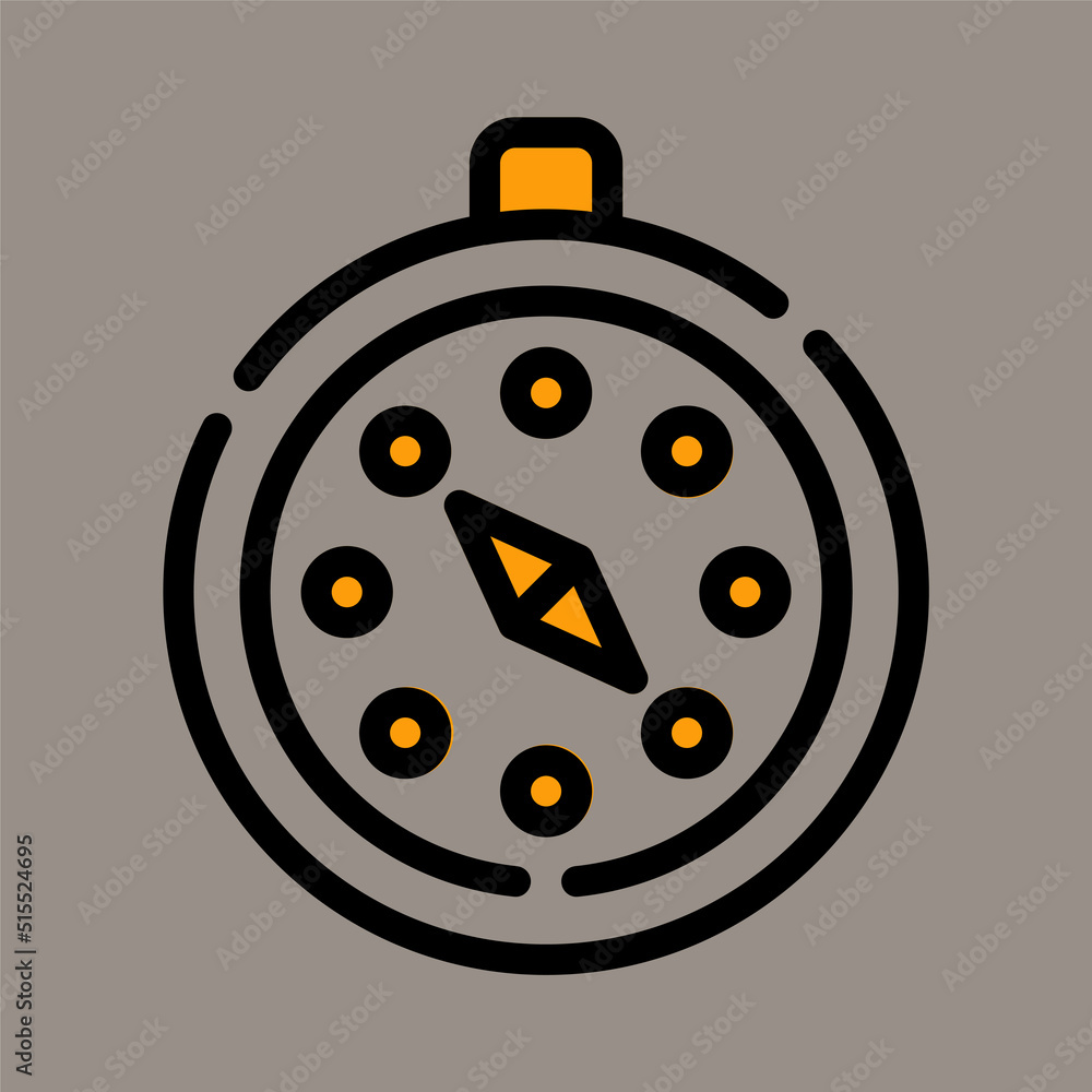 Compass icon, logo, vector illustration isolated on gray background ...