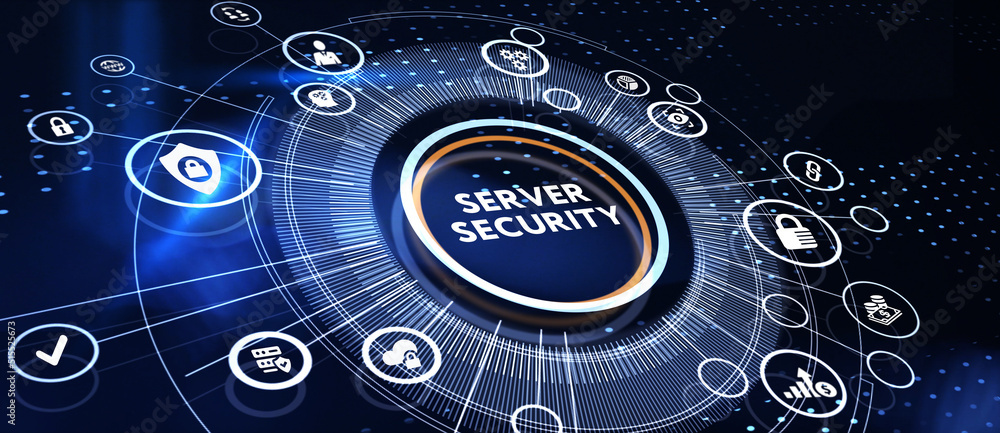 Fototapeta premium Cyber security data protection business technology privacy concept. 3d illustration