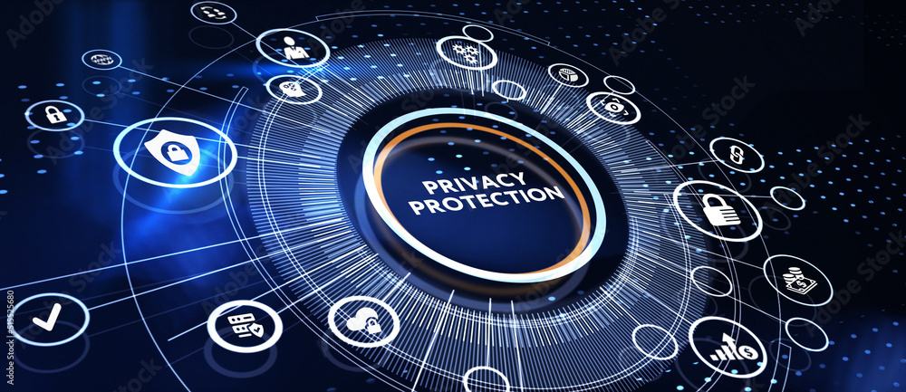 Cyber security data protection business technology privacy concept. 3d illustration Cyber security data protection business technology privacy concept. 3d illustration