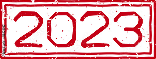 「2023」の赤文字のゴム印ベクターイラスト