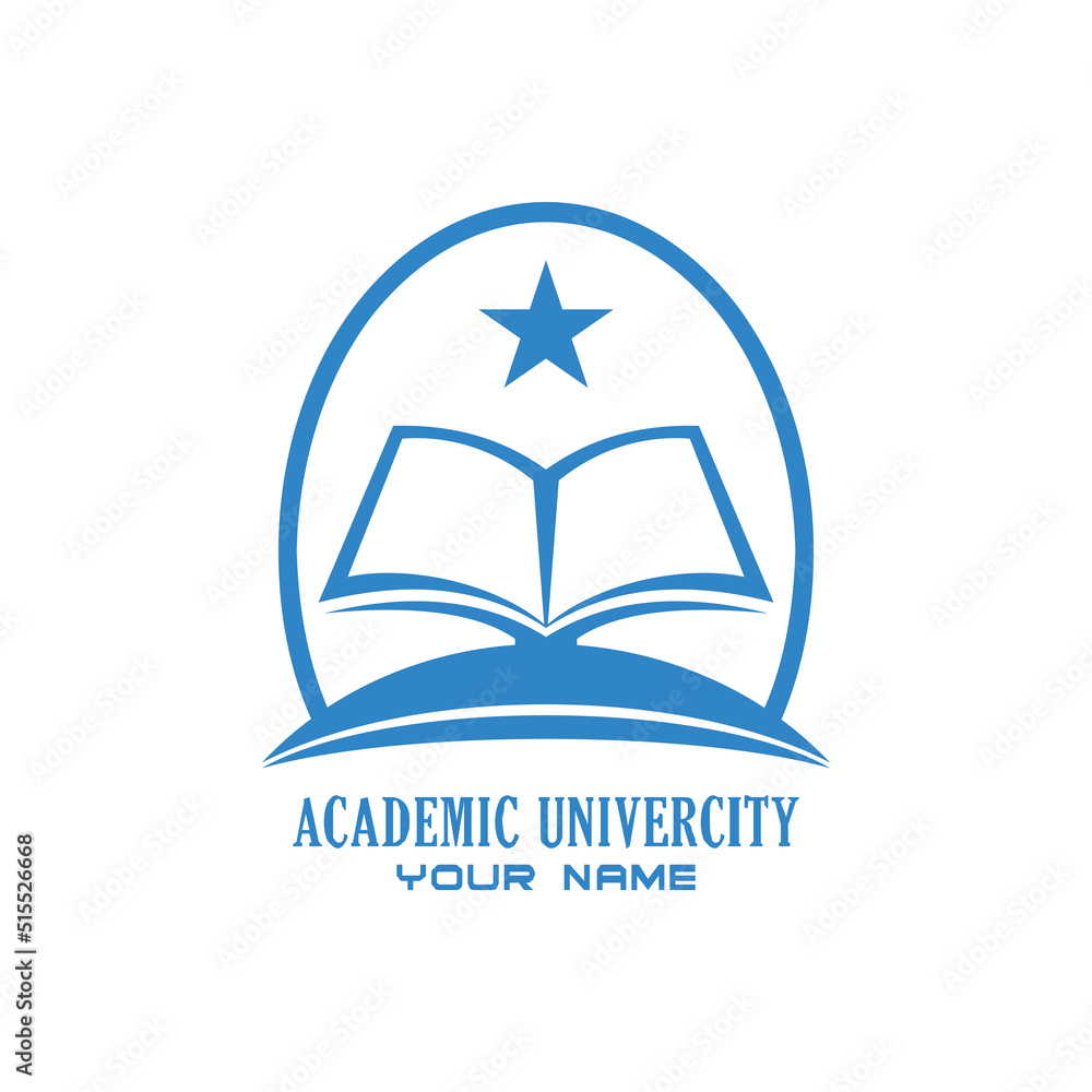 simple university or college logo can be color and black and white
