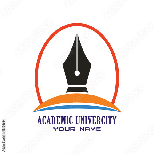 simple university or college logo can be color and black and white
