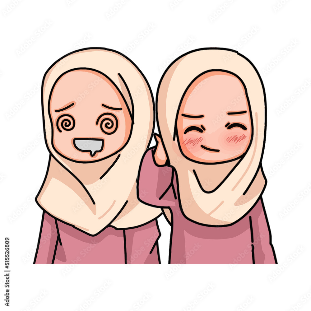 Illustration of a Muslim Kid Girl Wearing Hijab. Vector Illustration Illustration of a Muslim Kid Girl Wearing Hijab. Vector Illustration