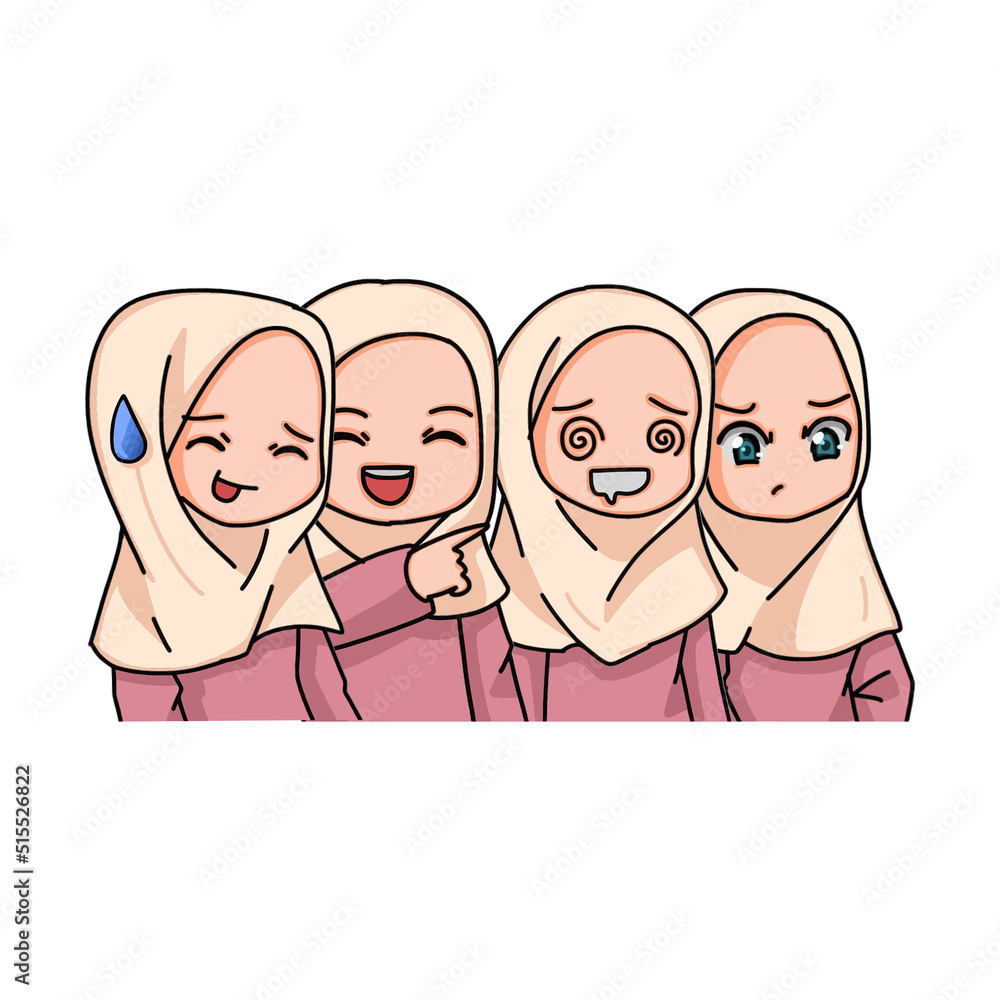 Illustration of a Muslim Kid Girl Wearing Hijab. Vector Illustration Illustration of a Muslim Kid Girl Wearing Hijab. Vector Illustration