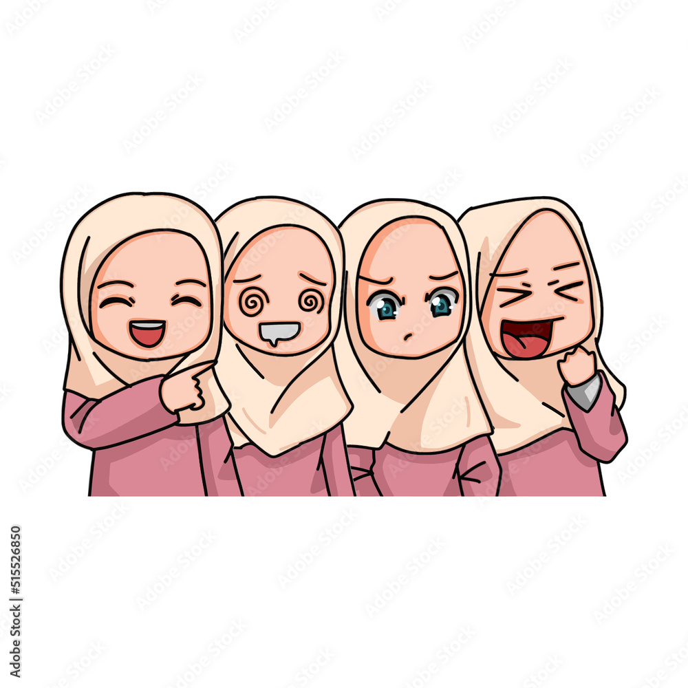 Illustration of a Muslim Kid Girl Wearing Hijab. Vector Illustration Illustration of a Muslim Kid Girl Wearing Hijab. Vector Illustration