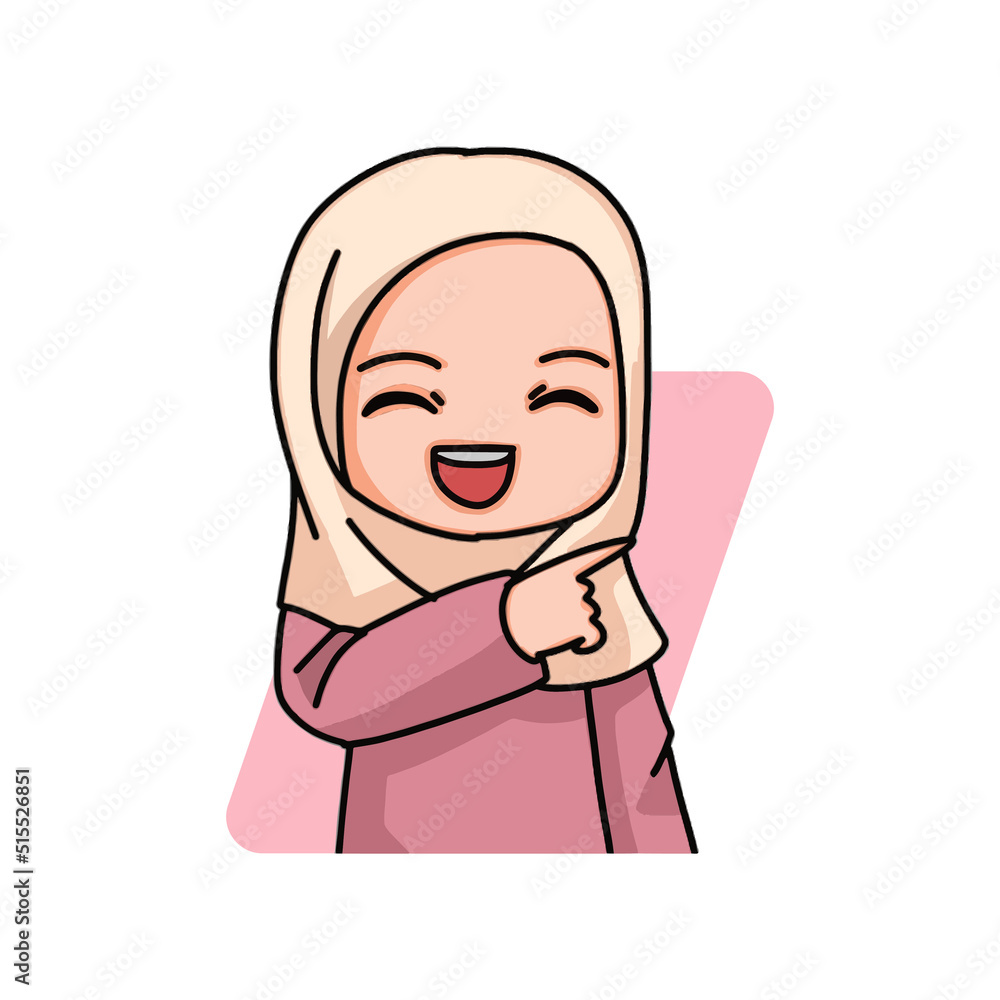 Illustration of a Muslim Kid Girl Wearing Hijab. Vector Illustration Illustration of a Muslim Kid Girl Wearing Hijab. Vector Illustration