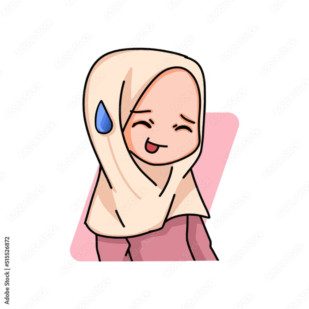 Illustration of a Muslim Kid Girl Wearing Hijab. Vector Illustration Illustration of a Muslim Kid Girl Wearing Hijab. Vector Illustration