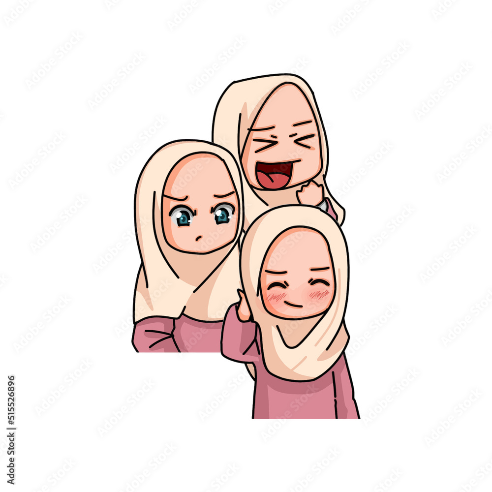 Illustration of a Muslim Kid Girl Wearing Hijab. Vector Illustration Illustration of a Muslim Kid Girl Wearing Hijab. Vector Illustration