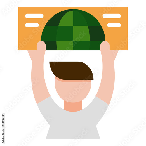 climate strike flat icon