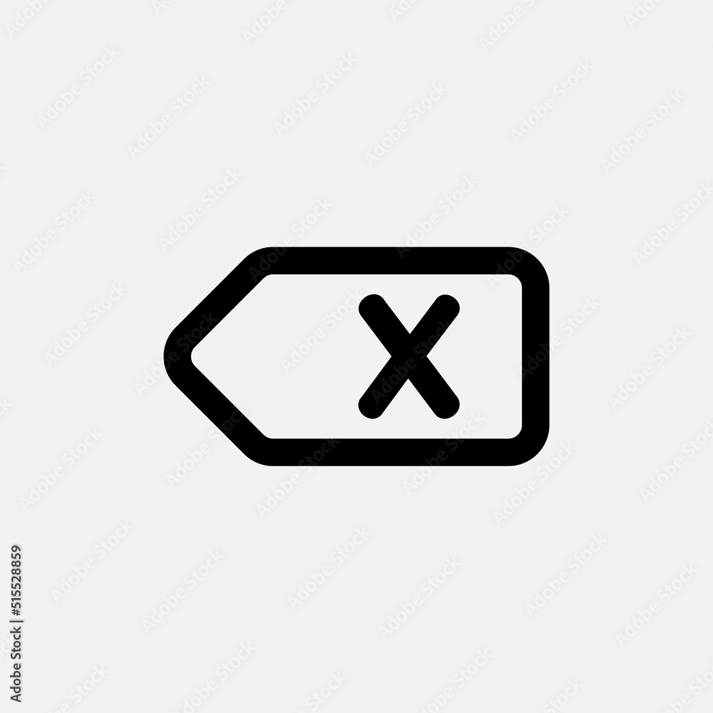 Delete icon in line style about text editor, use for website mobile app presentation Delete icon in line style about text editor, use for website mobile app presentation