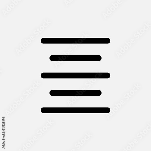 Align center icon in line style about text editor, use for website mobile app presentation